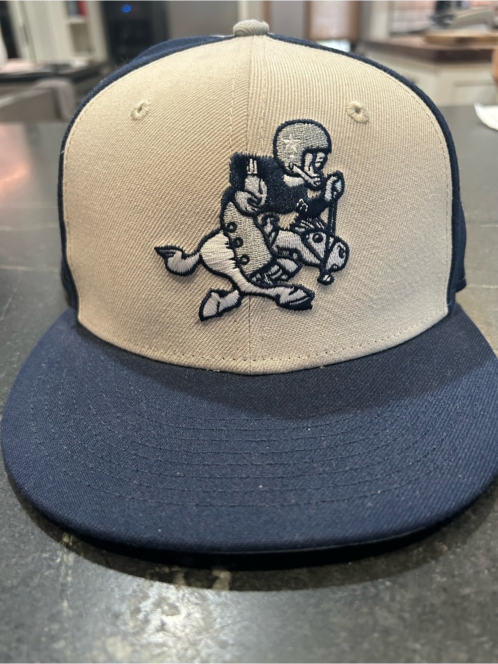 Dallas Cowboys Two-Tone Navy and Cream Baseball Cap with Embroidered Rider